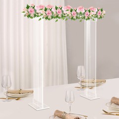 40 Inch Clear Acrylic Flower Stand 100 × 20 cm Rectangular Freestanding