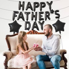 16 Inch “HAPPY FATHER’S DAY” Balloons Banner with 18 Inch Star Balloons –