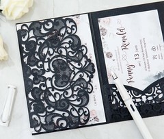 25/50/100pcs Personalized Laser Cut Printing Wedding Invitation Cards Cover Sets