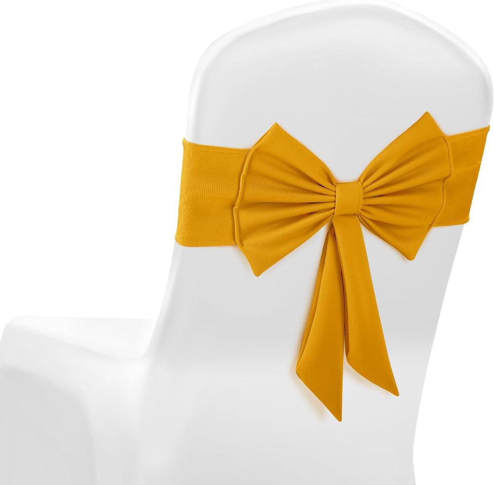 10 Pcs Spandex Chair Sashes for Wedding Elastic Chair Bows Sashes Universal Deco