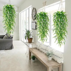 10pcs Artificial Hanging Plants Flowers Outdoor Fake Fern Garland Wedding Decor