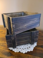 9 inches Natural Wood Rustic Square Planter Boxes/Centerpieces Wedding. SET OF 2