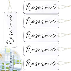 6 Pieces Reserved Signs for Wedding Chairs Acrylic Tag Hanging Reserved Signs wi
