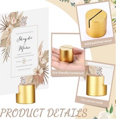 Affrolling 95 Pcs Gold Place Card Holders Wooden Table Number Holders Bulk Mini