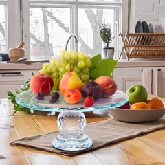 Crystal Glass Cake Stand Fruit Plate Clear Display Desserts Holder Wedding Party