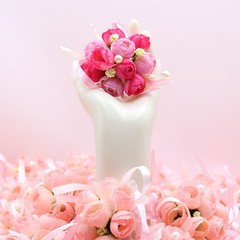 Artificial Flower Wristlet for Women Wedding Decorations 4Pcs 2.8×2.8×0.8in