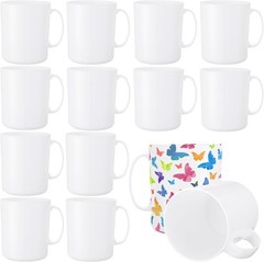 Pcs Plastic Mugs with Handle oz Unbreakable Plastic Coffee Mugs 12 White