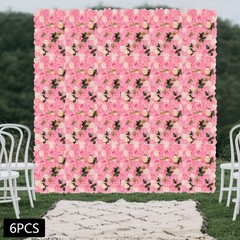 6Packs Flower Wall Panel Artificial Floral Backdrop Artificial Flower Panels NEW