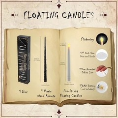 Floating Candles with Wand Remote, 12 Pcs Halloween Decor Magic Hanging
