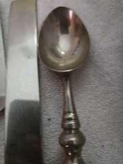 Cake Server Set & Ice Cream Scoop w/ Glass Bead Handles Vintage ~ India