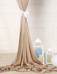 9.6 Feet x 10 Feet Biscotti Beige Silky Soft Curtain Wedding Backdrop Drapes,…