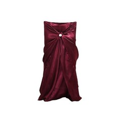 6 Burgundy SATIN UNIVERSAL CHAIR COVER for Wedding Banquet Reception Decorations