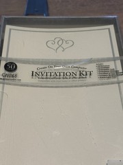 Gartner studios 50 Count Platinum Hearts Wedding Invitation Kit~ Sealed Package