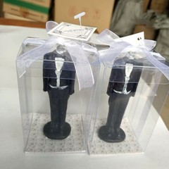 4 pieces Bride and Groom Wedding Figurine Set Black White Romantic Cake Topper
