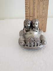 Bridal Table Bride/Groom Pewter Car Place Card Holder Just Married License Plate