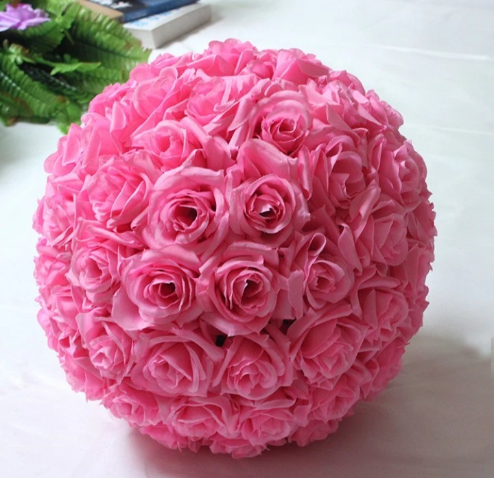 6 inches Hot Pink Rose Flower Pomander Wedding decoratin Ball Kissing Ball