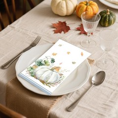 100 Pcs Fall Paper Napkins, 3-Ply Pumpkin Maple Leaves Guest Dinner Hand Towe…
