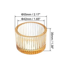 2 Pcs Tea Light Candle Holder Glass Candle Holders Gold Tone