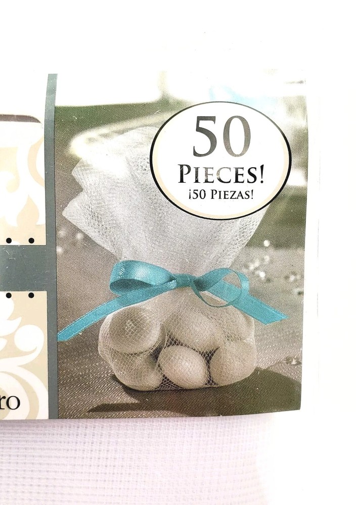 TULLE CIRCLES 9″ White 50 Pieces Wedding Baby Bridal Shower Favor Amscan New
