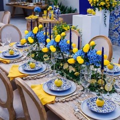 6pcs Amalfi Coast Party Decorations Capri Theme Table Centerpieces