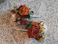 Ling’s Moment Terracotta /Cream Centerpiece / Mini Bridesmaid Bouquets Set of 5