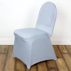 10 Silver Spandex Fitted Banquet Chair Covers Wedding Reception Decorations