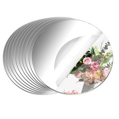 10 Pack Round Mirrors for Centerpieces, 8 inch Circle 8inch/20cm, Silver