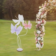 Giant 3-head Artificial Butterfly Decorations, for Wedding, White, Pink, Purple