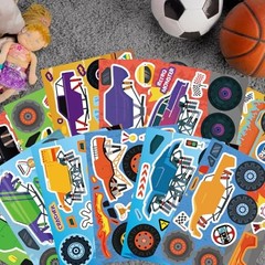 24 Sheets Stickers for Kids, Colorful, Premium Quality, Make Monster Truck