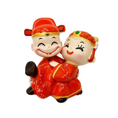 Chinese Couple Figurine Style Resin Bride And Groom Wedding Cake Topper Decors