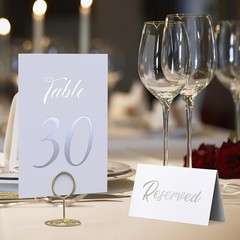 32 Silver Wedding Table Numbers 1-30 – 4×6 Table Numbers for Wedding Receptio…