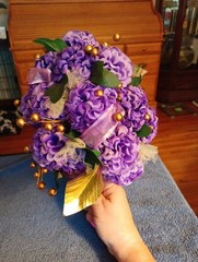 Fake Flower Bouquet For Wedding, Prom, Photos Purple Bride Spring Summer Fall