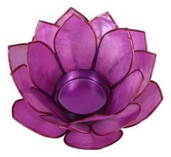 Ebros Seashells Lotus Flower Votive Tea Light Candle Holder 4.25″D (Coral Pink)