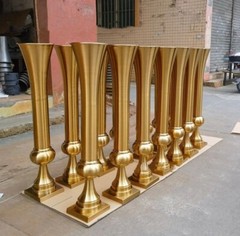 2pc Tall Gold trumpet vase for Wedding centerpiece table Wedding decor stand
