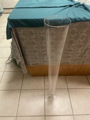 (Set of 4) 39 1/2 Trumpet Clear Glass Vases Wedding Party Centerpieces Event
