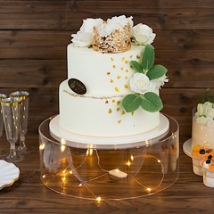 14″ CLEAR Round Acrylic CAKE STAND Display Box Pedestal Riser Party Decorations