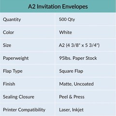 500 Pcs Bulk A2 Invitation Envelopes in White Peel & 500 White,