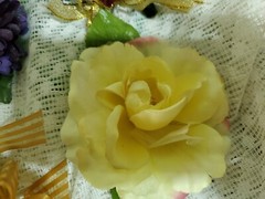 Lot of 4 Vintage Corsage Wedding Prom Gold yellow red purple Rose Corsage parts