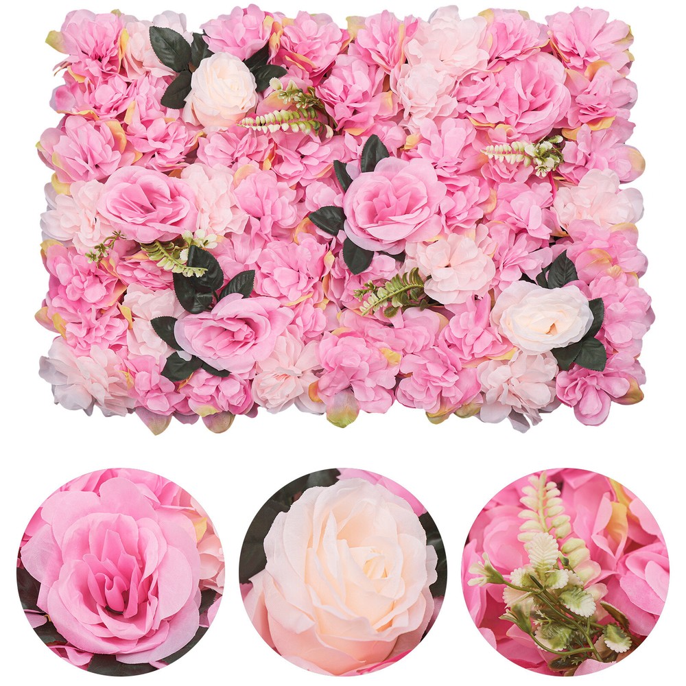 12* Artificial Flower Wall Silk Rose Dahlia Greenery Backdrop for Wedding Party