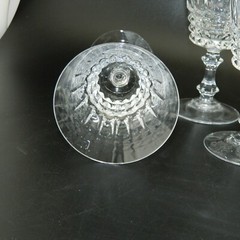 4 French Cut Lead Crystal Wine Glasses Verres Tuileries 25 centiliters 24%+ PbO