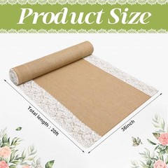 moonoom 20 Ft x 36 in Natural Burlap Wedding Aisle Runner, Rustic Jute 20ft
