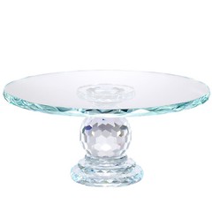 Crystal Glass Cake Stand Fruit Plate Clear Display Desserts Holder Wedding Party