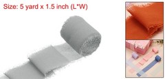 1 Roll Chiffon Ribbon, 1.5 Inch x 5 Yard Silk Ribbon, Grey