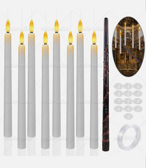 Harry Potter 10 LED Flameless Floating Candles Magic Wand Remote Halloween Decor