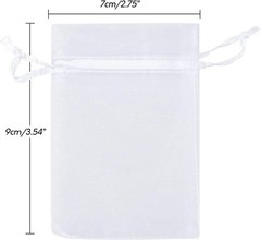 50Pcs Organza Bags, 2×3 inch Gift Favor Bags, White Wedding Favor Bags, Jewel…