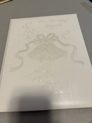 Vtg 90s Hallmark Our Wedding Photos Keepsake Album Bells Cream-UNUSED NEW w/Box