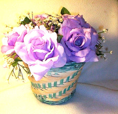 1 Wedding Decorations Quinceanera Anniversary TABLE Silk Lavender Flower Basket