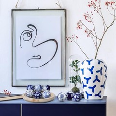 6 Pcs Blue and White Porcelain Balls Chinoiserie Decor Decorative Pattern 2