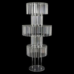 5-Tier Acrylic Flower Stand With Crystal Curtain 43.3 in Clear Wedding Display