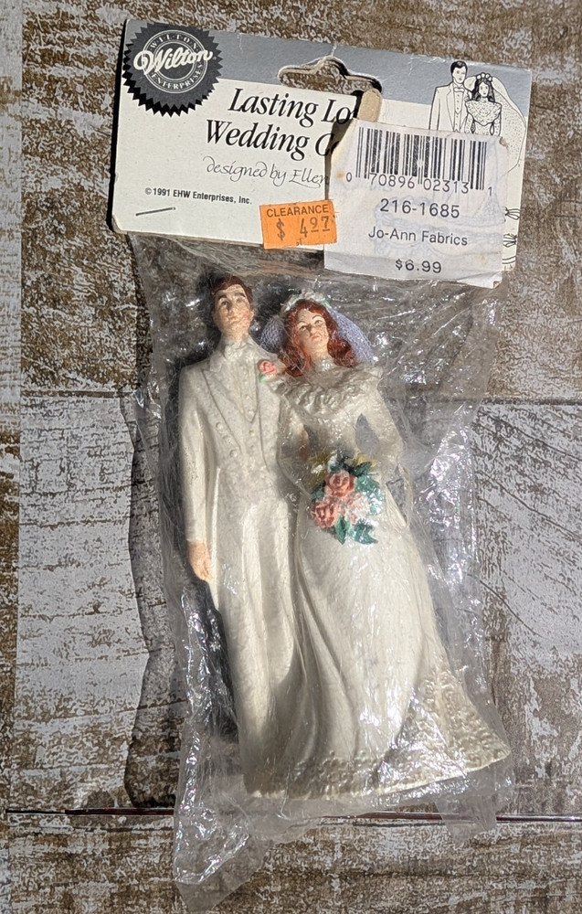 VTG Wilton Cake Topper Lasting Love Wedding couple Ellen Williams Designer